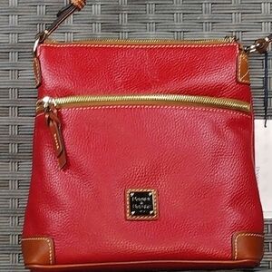 🗣🦆Dooney & Bourke, 🔴Red and 🟤Brown Leather Crossbody Bag🦆MSRP $188